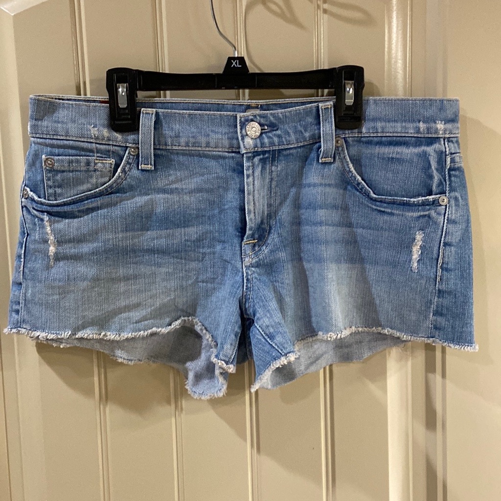 Denim Shorty Shorts By 7 For All Mankind Brand Euc